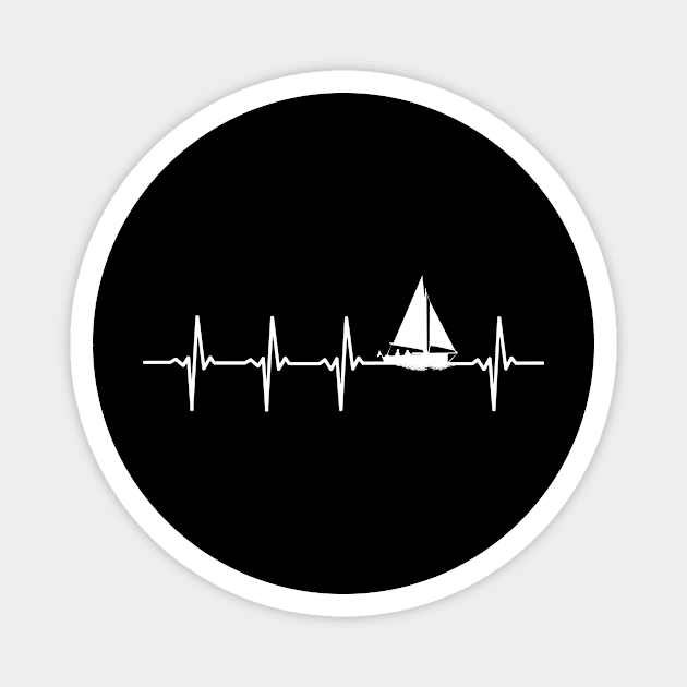 Sailing Heartbeat Gift For Sailors & Skippers Magnet by OceanRadar